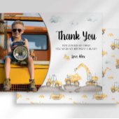コンストラクショントラック誕生日サンキューカード 招待状