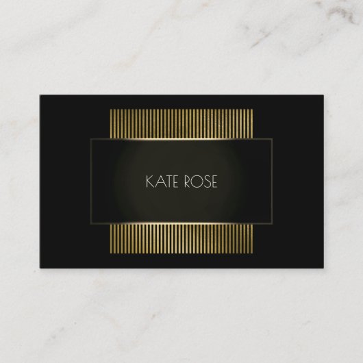 コンセプチュアルミニマルブラック金ゴールド美容師 名刺 (正面)