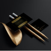 コンセプトジオメトミニマルリカル黒金ゴールドフレームグラム 名刺