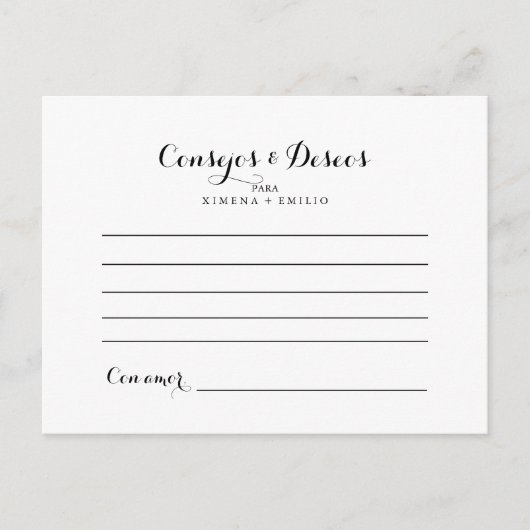 コンセホス・イ・デセオス・モデノス結婚のアドバイスカード ポストカード (正面)
