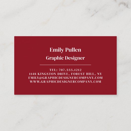 コンセモダンプト、グラフィックデザイナー 名刺 (裏面)