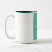 コンソン島の地図ベトナム ツートーンマグカップ (左)