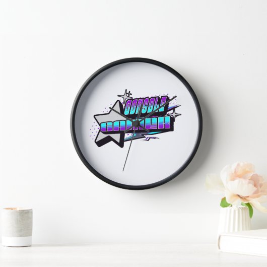 コンソールゲーマーY2Kスタイル 壁時計 (ホーム)