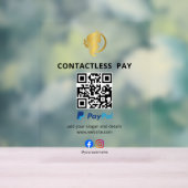 コンタクトレス決済QRコードサイン | PayPal | サロン アクリルサイン (ニュートラル)