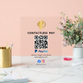 コンタクトレス決済QRコードサイン | PayPal | サロン アクリルサイン (ウェディング)