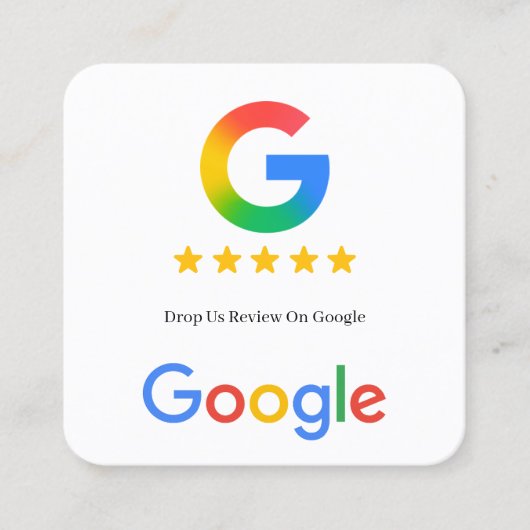 コンタクトレスGoogleレビューQRコードリンク スクエア名刺 (正面)
