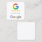 コンタクトレスGoogleレビューQRコードリンク スクエア名刺 (正面/裏面)