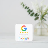 コンタクトレスGoogleレビューQRコードリンク スクエア名刺 (スタンド正面)