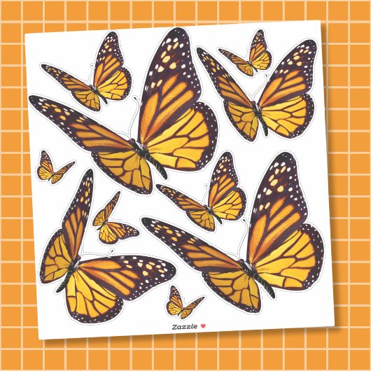 コンターキスカット（昆虫）オオカバマダラ、モナークバタフライビニールシール シール