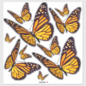 コンターキスカット（昆虫）オオカバマダラ、モナークバタフライビニールシール シール (シート)