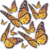 コンターキスカット（昆虫）オオカバマダラ、モナークバタフライビニールシール シール (正面)