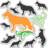 コンタースタンプGerman Shepherd Dog シール (正面)