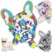 コンターステッカーフランスのブルドッグ シール (正面)