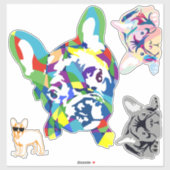 コンターステッカーフランスのブルドッグ シール (シート)