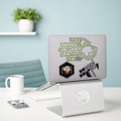 コンターステッカー大きなダン シール (デスク上のノートパソコン)