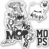 コンターステッカーPUG DOG シール (正面)