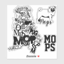 コンターステッカーPUG DOG