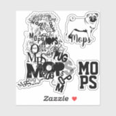 コンターステッカーPUG DOG シール (シート)