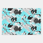 コンターハワイトロピカルリリー&プロテアフローラトリオ ラッピングペーパーシート (正面)