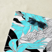 コンターハワイトロピカルリリー&プロテアフローラ ビーチタオル (インサイチュ)