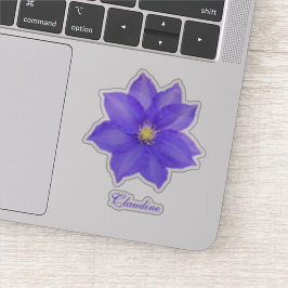 コンターパープルクレマチスビニールステッカー シール