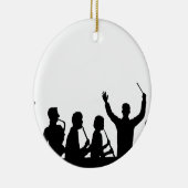 コンダクターの輪郭およびバンドは白で黒くします セラミックオーナメント (右)