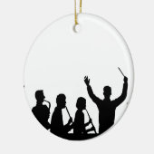 コンダクターの輪郭およびバンドは白で黒くします セラミックオーナメント (左)