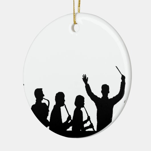 コンダクターの輪郭およびバンドは白で黒くします セラミックオーナメント (左)