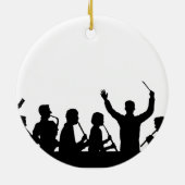 コンダクターの輪郭およびバンドは白で黒くします セラミックオーナメント (裏面)