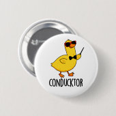 コンダックトーおもしろいル指揮者ダックパン 缶バッジ (正面&裏面)