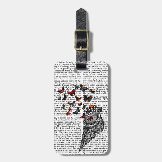 コンチシェルと蝶2 ラゲッジタグ (正面縦)