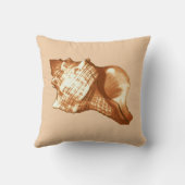 コンチシェルスケッチ – ブラウン、ホワイト、タン クッション (裏面)