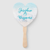 コンチシェルハート型の結婚ファン ハンドファン (正面)