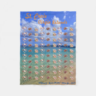 コンチシェル彫刻フリースブランケット フリースブランケット