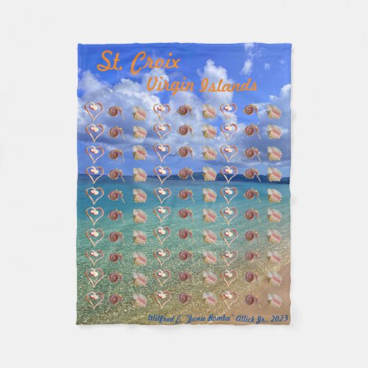 コンチシェル彫刻フリースブランケット フリースブランケット (正面)