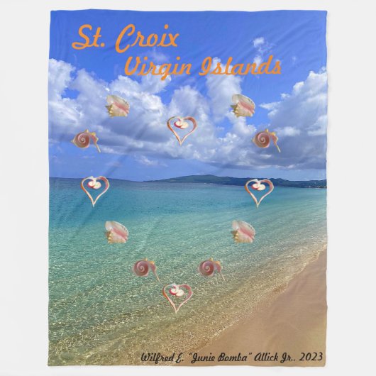 コンチシェル彫刻フリースブランケット フリースブランケット (正面)