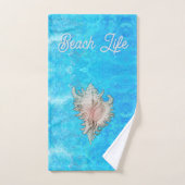 コンチシェル「ビーチライフ」 バスタオルセット (ハンドタオル)