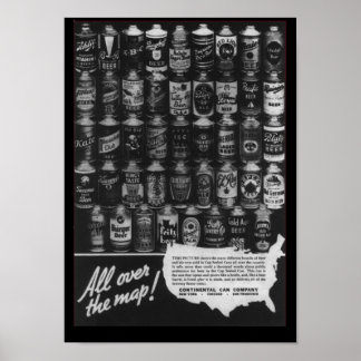 コンチネンタル缶会社コーントップビール缶ポスター ポスター
