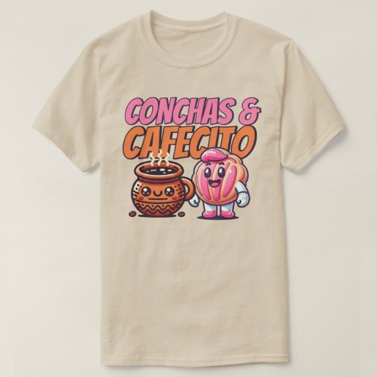コンチャス&カフェシトスペインのスイートコーヒーパンダース Tシャツ (デザイン正面)