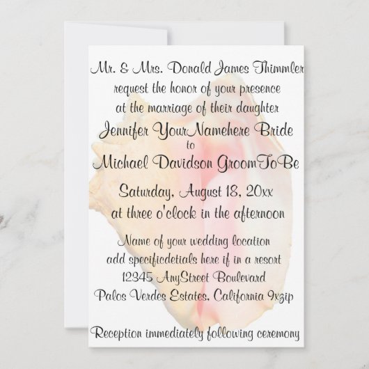 コンチ·シーシェル結婚ズ 招待状 (正面)