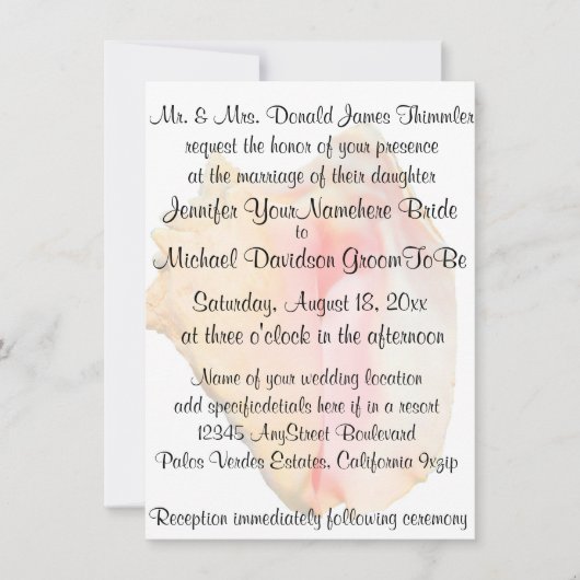 コンチ·シーシェル結婚ズ 招待状 (正面)