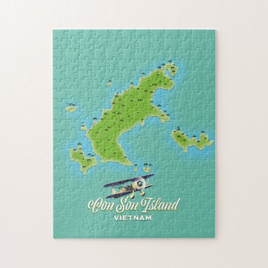 コンツォン島地図 ベトナム ジグソーパズル (縦)