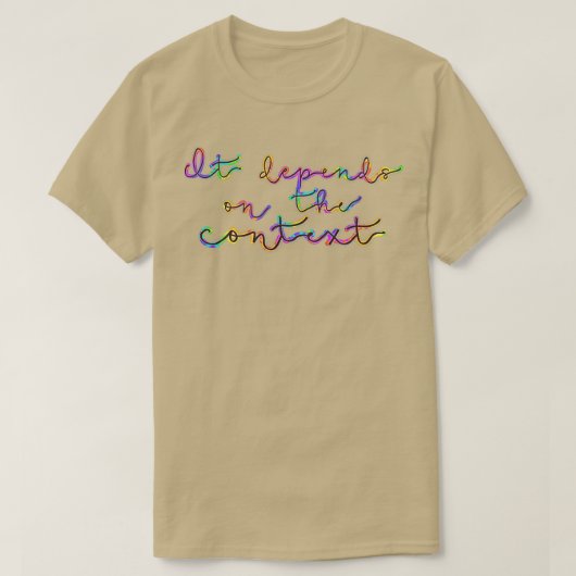 コンテクストタイプの染料によって異なる Tシャツ (デザイン正面)