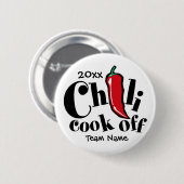 コンテストを離れた赤唐辛子の唐辛子の調理師 缶バッジ (正面&裏面)