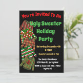 コンテスト付き醜いセーターパーティの招待状 招待状 (スタンド正面)