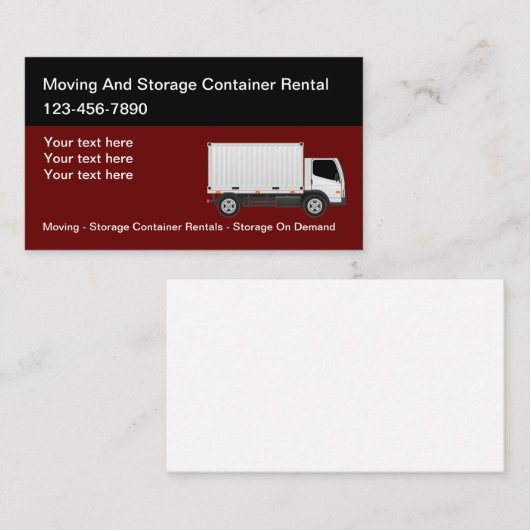 コンテナの移動および保管レンタル 名刺 (正面/裏面)