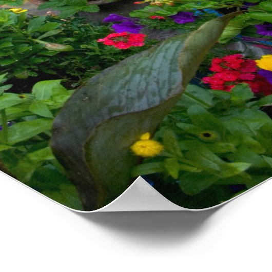 コンテナガーデンデザインと青い椅子を我々の中に ポスター (角)