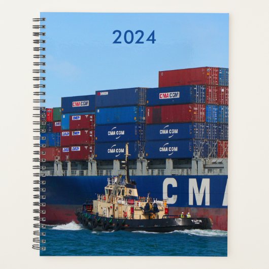 コンテナ船とタグイヤープランナー2024 プランナー手帳 (正面)