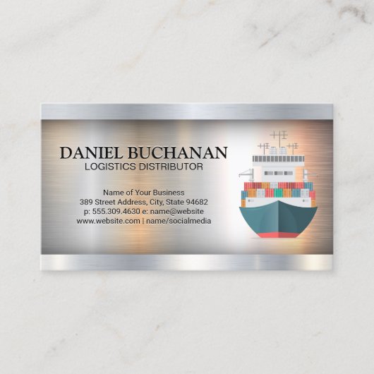 コンテナ船 | 金属工業 名刺 (正面)