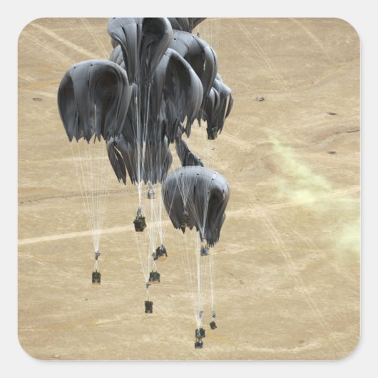 コンテナ配送システムのバンドル落下傘 スクエアシール (正面)